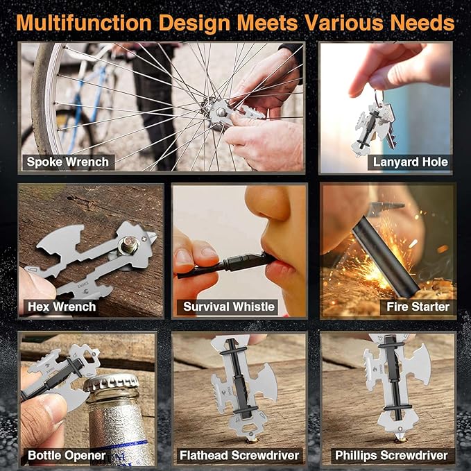 12 in 1 Keychain Multi-tool, Gifts for Men Boyfriend Dad, Father's Day Birthday Gifts, Mini EDC gadgets Tool Gear Bottle Opener for Camping Survival