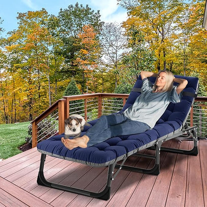 ABORON Folding Camping Cot for Adults, Heavy Duty 3-in-1 Bed for Guest Sleeping, Adjustable Double-Layer 1200D with Mattress & Carrying Bag for Home, Office, Vacation, Hospital Use
