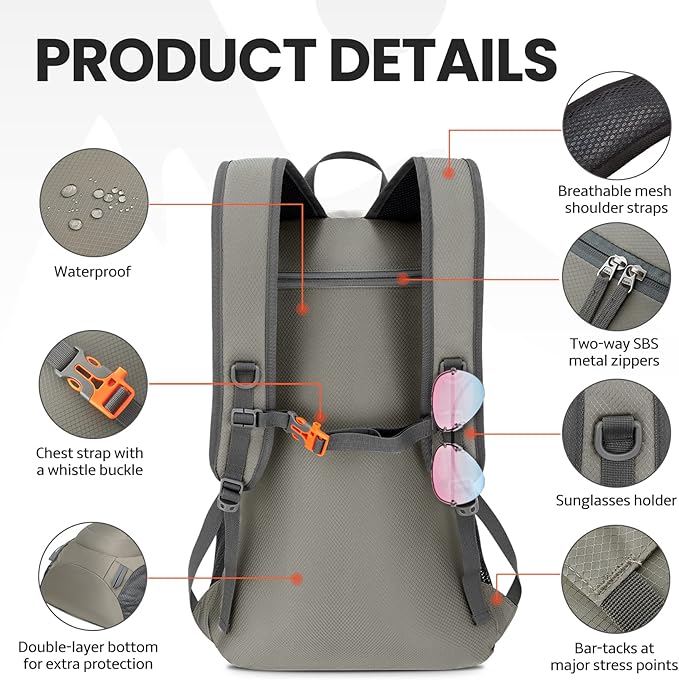 Venture Pal 40L Lightweight Packable Travel Hiking Backpack Daypack
