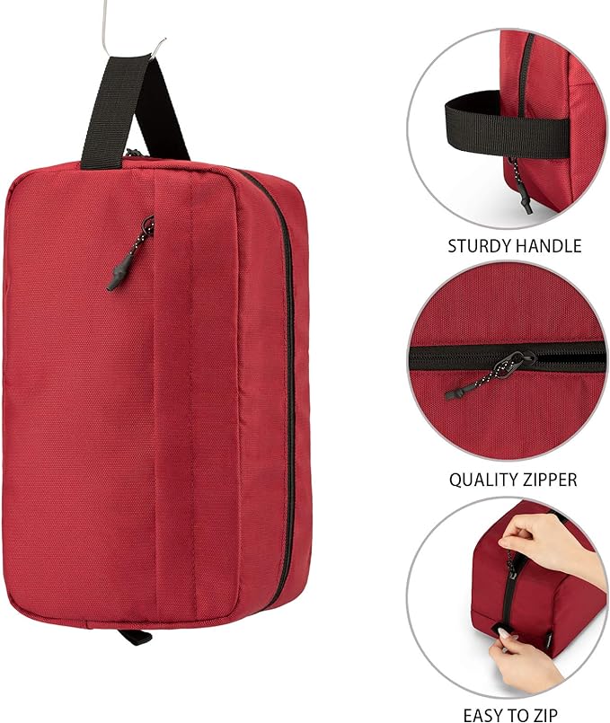 Vorspack Travel Toiletry Bag for Men - Hanging Toiletries Bag Water Resistant Dopp Kit Travel Bag for Toiletries Accessories