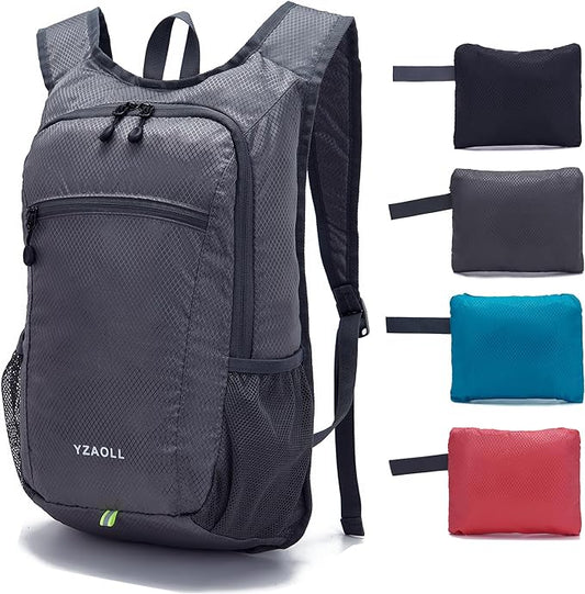 YZAOLL Small Hiking Backpack 15L Lightweight Packable Outdoor Hiking Daypacks for Women Men Travel Camping,DarkGray