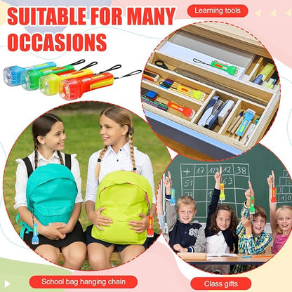 24 Pcs Mini Flashlight Bulk Small Multicolor LED Flashlights with Lanyard Portable Flashlights Lightweight Handheld Flashlight for Night Party Favors Gift Camping Hiking Home(Candy Style)