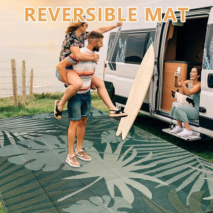 Homcomoda Outdoor Rugs 6’x9’ Waterproof Reversible Patio Rugs Outdoor Clearance Lightweight Outdoor Rugs Portable RV Camping Mats for Tents Deck Porch BBQ Beach Backyard