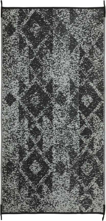 Waterproof Outdoor Rug 9x18 ft, Reversible Plastic Straw Rug, Easy to Clean Patio Rug, Portable Carpet for Patio, RV, Deck, Balcony, Backyard, Picnic, Beach, Mosaic, Gray