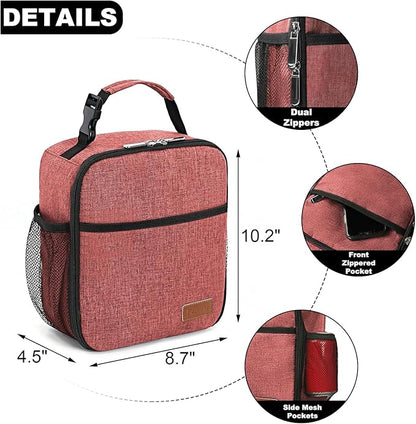 Femuar Lunch Box for Men Women Adults, Small Lunchbox for Work Picnic - Reusable Lunch bag Portable Lunch tote, Pink