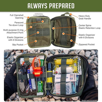 MAXPEDITION Beefy Pocket Organizer, Compact, MOLLE-Compatible, 1000D Nylon Tactical Pouch, Everyday Carry Tool and Gear Storage for Outdoor, Tactical, Survival, 0266