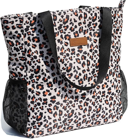 ESVAN Original Floral Water Resistant Large Tote Bag Shoulder Bag for Gym Beach Travel Daily Bags Upgraded