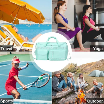 MAXTOP Gym Bag for Women Men Travel Duffle Bag Large Capacity Carry On Weekender Overnight Bag With Shoe Compartment Gym Tote Dry Wet Separation Duffel Bag for Travel