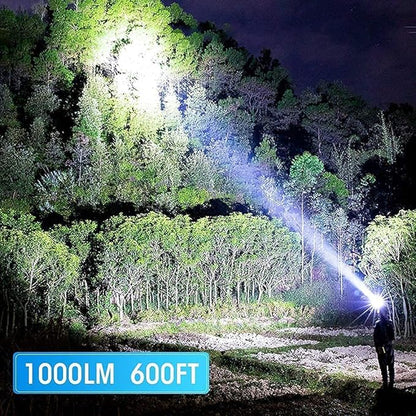 Flashlight USB Rechargeable,LED TAC Flashlight Pack -2,Super Bright 2000 Lumens Compact Tactical Flashlights for Outdoor Activity & Emergency Use - Best Gifts for Men & Women - Black