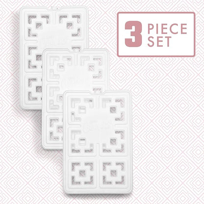Cool Coolers Fashion Ice by Fit & Fresh, 3 Pack XL Slim Ice Packs, Unique Ice Pack Design for Womens Lunch Bag, Space Saving Reusable Ice Packs for Lunch Boxes, Cooler Ice Packs, Pearl White, 3PK