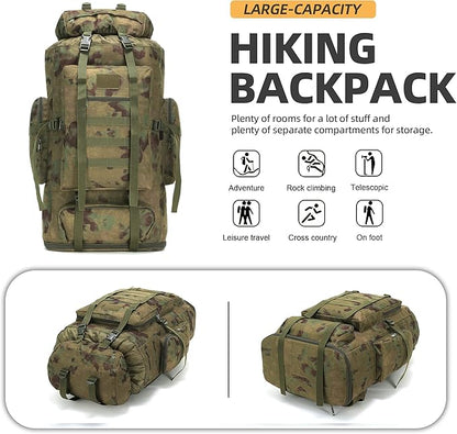 100L Hiking Camping Backpack Tactical Backpack for Men Large Survival Hunting Waterproof Backpack Molle Rucksack Military Camping Backpacking Daypack