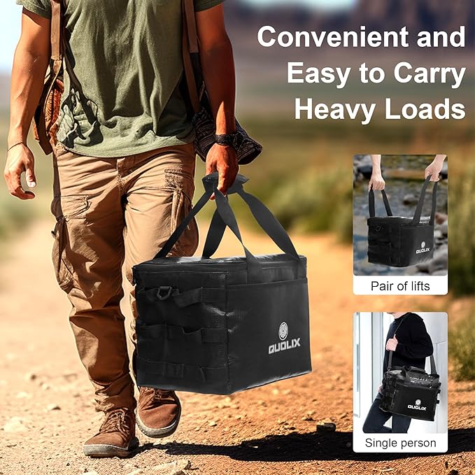 Portable Waterproof Fireproof Camping Storage Bag, Grill Carry Bag, Cookware Organizer, Outdoor Case for Tailgating, Grilling, Bag Only