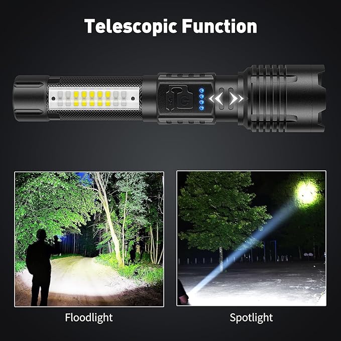 Rechargeable Flashlights High Lumens 2 Pack, 990000 Lumen Bright LED Flashlight with 7 Lighting Modes, IPX7 Waterproof Powerful Handheld Flash Light for Home Camping Emergency