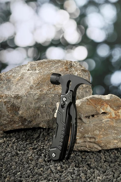 KA-71 14-in-1 Multitool with Safety Locking, Professional Stainless Steel Multitool Pocket Hammer,Wire Cutters,Serrated Knife,Nail File,Apply to Home Renovation, Garage, DIY jobs and Camping
