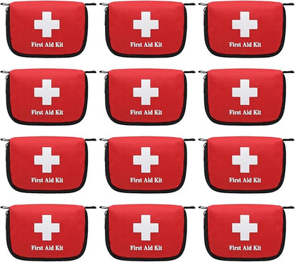 Faylapa 12Pcs Mini Empty First Aid Bag, 5.5x3.5x1.5 inches Travel Pouch Bag for Travel, Car, Home, Office, Camping, Outdoor (Bag Only)