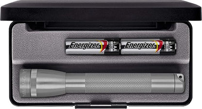 Maglite Mini Incandescent 2-Cell AA Flashlight in Presentation Box, Gray