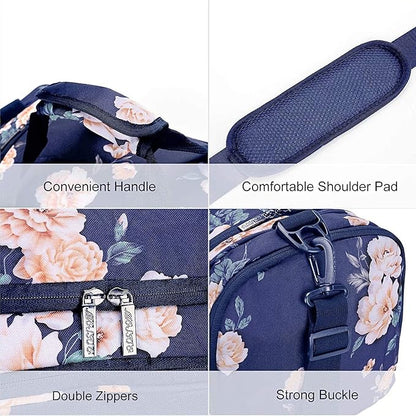 MOSISO Sports Duffel Peony Gym Bag with Shoe Compartment for Men/Women Dance Travel Weekender