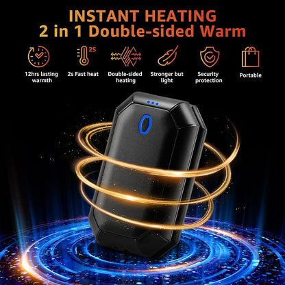 Hand Warmers Rechargeable, 2 Pack 4000mAh Electric Hand Warmer, USB 2 in 1 Portable Hand Warmer, 3 Heating Levels, Gifts for Women, Reusable Hand Warmers for Outdoors, Golf, Camping, Hunting