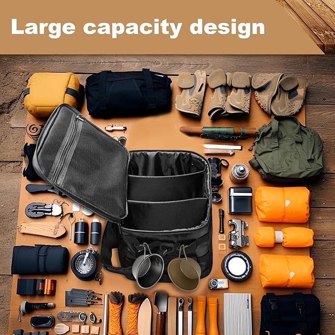 Portable Waterproof Fireproof Camping Storage Bag, Grill Carry Bag, Cookware Organizer, Outdoor Case for Tailgating, Grilling, Bag Only