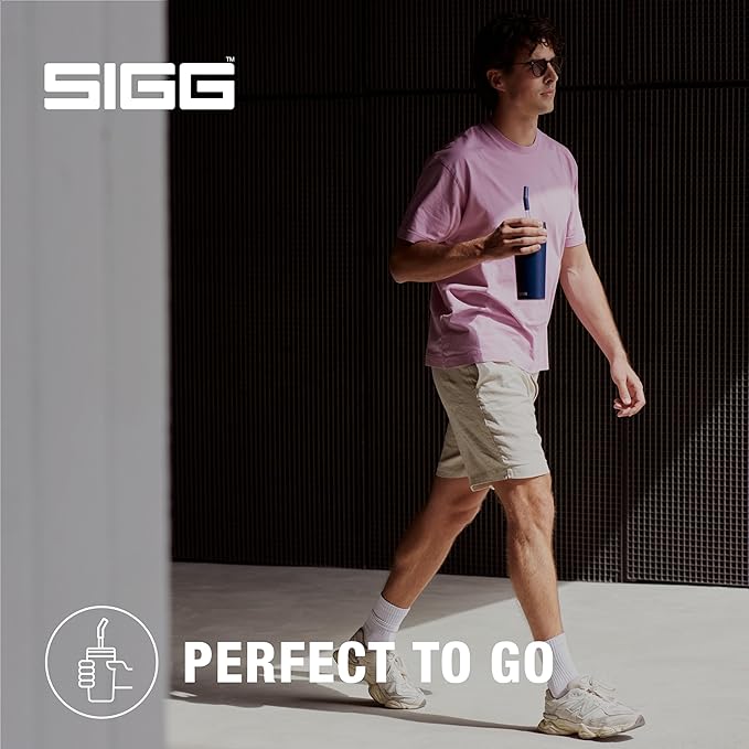 SIGG - Insulated Mug - Travel Mug Helia - With Durable Glass Straw & Cleaning Brush - Leakproof - BPA Free - 18/8 Stainless Steel - 15oz/20oz