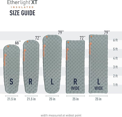 Sea to Summit Ether Light XT Extra-Thick Insulated Sleeping Pad, Tapered - Small (66 x 21.5 x 4 inches)