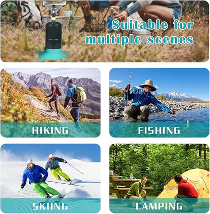 DOMINOX 10,000 BTU Propane Camping Stove, Portable Adjustable Flame Camping Stove with Gas Cylinder Base, Portable Backpacking Stove for Camping, Outdoor, Travel, Hiking (Propane Tank Not Included)