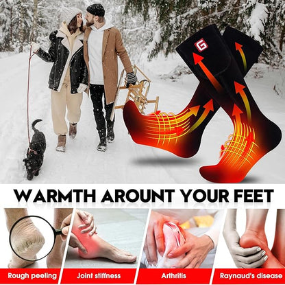 Electric Heated Socks Rechargebale Battery Powered Heating Socks for Men Women,Winter Thermal Insulated Thick Sox Kit for Chronically Cold Feet,Novelty Sports Hunting Hiking Skiing Foot Warmer Socks