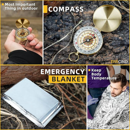 Gifts for Men Dad Husband - Fathers Day Anniversary Birthday Gifts Idea for Him Boyfriend Man - Survival Kit 14 in 1, Survival Gear and Equipment, Fishing Hunting Camping Accessories, Cool Gadgets