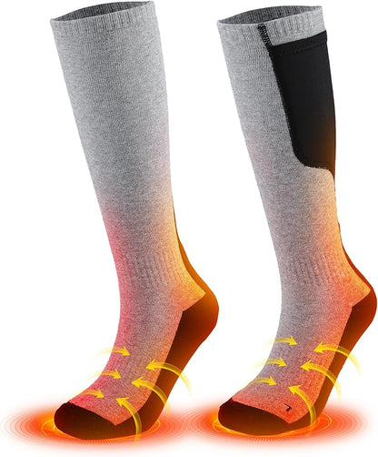 VANRORA Heated Socks for Men Women, 2023 Upgraded 4000mAh 8H Rechargeable Washable Electric Heating Socks Winter Warm Thermal Socks for Outdoor Working Hunting Skiing Camping Fishing Hiking