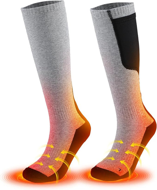VANRORA Heated Socks for Men Women, 2023 Upgraded 4000mAh 8H Rechargeable Washable Electric Heating Socks Winter Warm Thermal Socks for Outdoor Working Hunting Skiing Camping Fishing Hiking