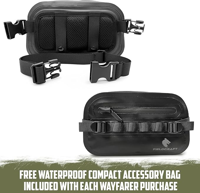 FIELDCRAFT Wayfarer Waterproof Rolltop Backpack Dry Bag for Outdoor, Water Sports, Kayaking, Boating, Camping, Hiking, Scuba Diving, Fishing, Beach, and Lake Activities