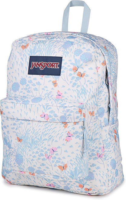 JanSport SuperBreak One Backpack - Durable, Lightweight Bag with 1 Main Compartment, Front Utility Pocket with Built-in Organizer, Premium Backpack, Fluttering Fields