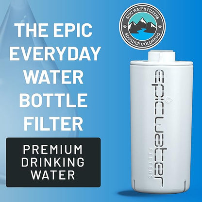 Epic Water Filters Everywhere Bottle Filter Complete Filter | 1-Pack | 75 Gallon Total Filter Life | 3-4 month Supply | Compatible with all Epic Water Bottles | Replaces Everyday and Outdoor