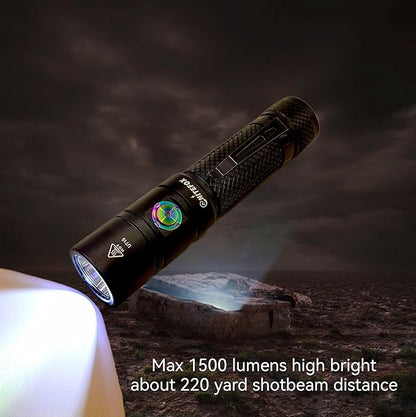 Rechargeable LED Flashlight Bright Pocket Flashlight 1500LM Handheld Flashlight Waterproof for Everyday Carry Indoor/Outdoor Hiking,Camping,Security,Emergency...