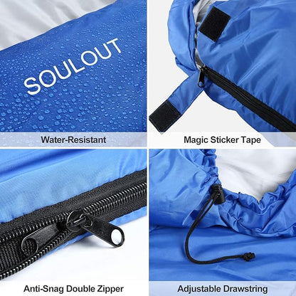 Sleeping Bag,3-4 Seasons Warm Cold Weather Lightweight, Portable, Waterproof Sleeping Bag with Compression Sack for Adults & Kids - Indoor & Outdoor: Camping, Backpacking, Hiking