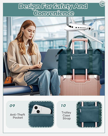 Gym Bag Womens,Travel Duffel Carry on Bag Sport Tote Bag Weekend Overnight Bag