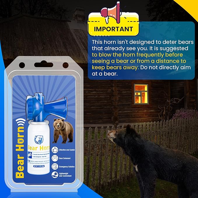 2 Pack 1.4oz Bear Horn Self Defense, Loud Air Horn for Bears, 120dB Heard up to 1/2 Mile Away, Air Horns for Safety for Wild Animals, Bear Alarm Scare Bears, Ideal for Hiking