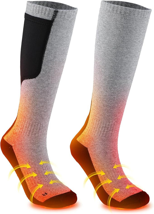 Heated Socks, Remote Control 4000mAh 5V Rechargeable Electric Heated Socks with 3 Heat Settings for Men Women Outdoor Hunting Skiing Camping Warm Winter Socks