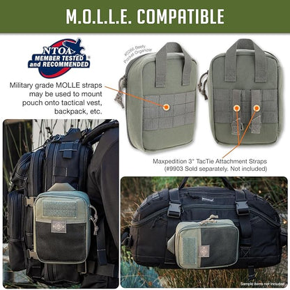 MAXPEDITION Beefy Pocket Organizer, Compact, MOLLE-Compatible, 1000D Nylon Tactical Pouch, Everyday Carry Tool and Gear Storage for Outdoor, Tactical, Survival, 0266