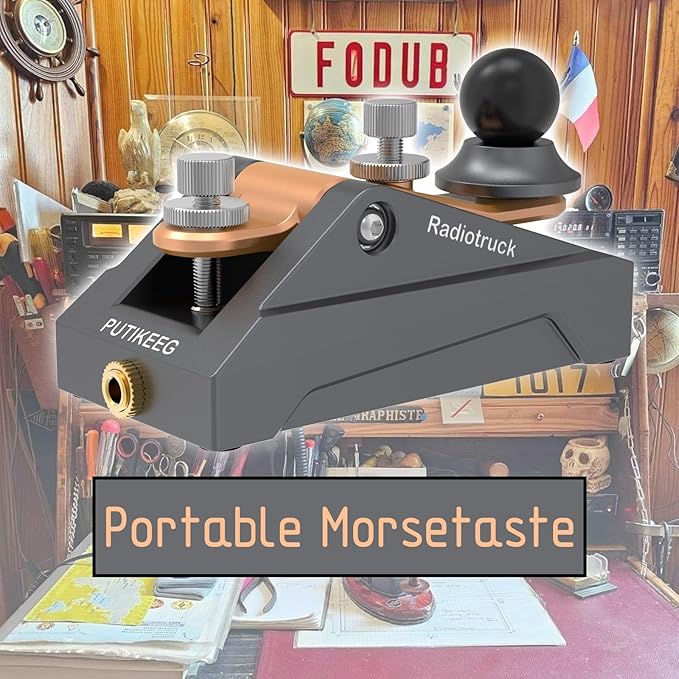 CW Telegraphy Key Auto Morse - Radio HAM Send Telegram Key Lambic Single Paddle Transmission Morse Code Key with Aluminum Alloy Body Base