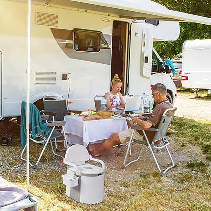 Outvita Portable Toilet, Lightweight RV Porta Potty, Bedside Commode With Detachable Inner Bucket & Removable Storage Box for Boat Van Hiking Fishing Bathroom Hospital Camping