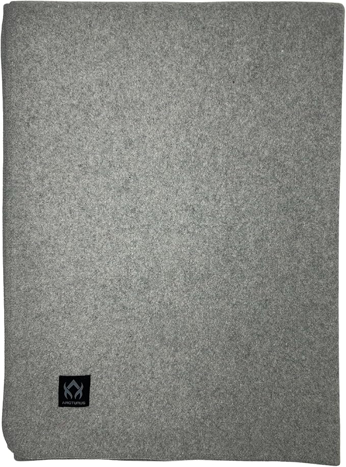 Arcturus Military Wool Blanket - Warm, Thick, Washable - Great for Outdoors, Camping, Stadium Blanket, Picnics, Travel - Car & Bushcraft Survival Kits, Large 64in x 88in 4.5 lb