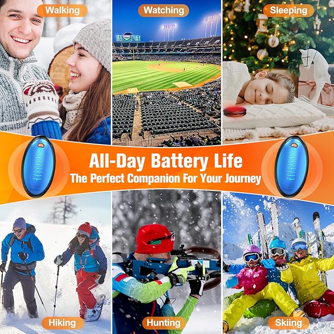 Hand Warmers Rechargeable, 2023 Newest 2 Pack Temperature Electric Portable Heater Football Shape Hand Warmer, Quick Charge Portable Hand Warmer Gift for Christmas Outdoors/Hunting/Golf/Camping