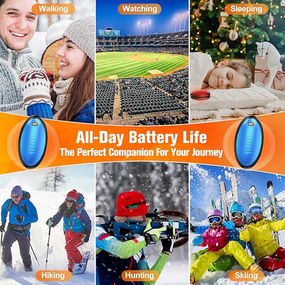 Hand Warmers Rechargeable, 2023 Newest 2 Pack Temperature Electric Portable Heater Football Shape Hand Warmer, Quick Charge Portable Hand Warmer Gift for Christmas Outdoors/Hunting/Golf/Camping