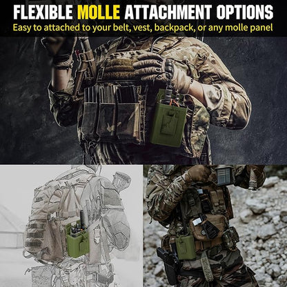 IronSeals 2 Pack Tactical Molle Adjustable Interphone Storage Bag Outdoor Sports Radio Pouch for Two Ways Walkie-talkie