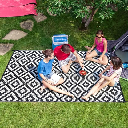 Outdoor Rugs Patio Camping Waterproof - 6x9 Plastic Straw Patio Rug Portable for Campers, Outside RVs Mat, Outdoor Area Carpet for Patios Clearance, Backyard Porch, Balcony, Picnic