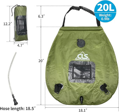 Sutekus Camping Shower Solar Shower Bag 5 Gallon Portable Camping Shower Bag for Outdoor Camping Hiking Beach Swimming Traveling