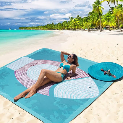 AISPARKY Beach Blanket Waterproof Sandproof Extra Large Beach Mat Quick Drying Outdoor Picnic Durable Portable Blanket for Travel Camping Hiking Beach Festival Picnic