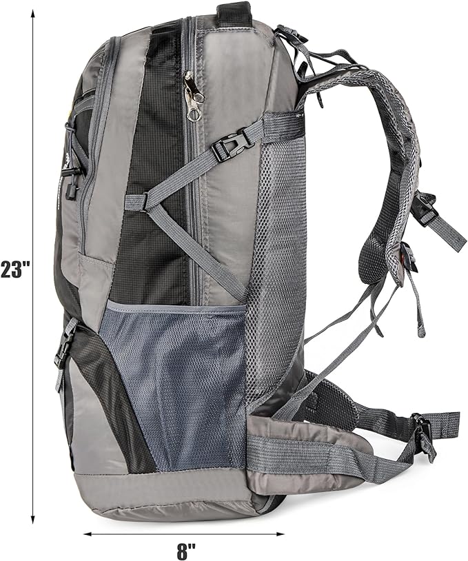 Yesland 60L Lightweight Hiking Backpack, Outdoor Sport Travel Daypack Camping Backpack Hiking Bag for Cycling, Hiking, Running, Climbing, Touring, Men, Women, Black