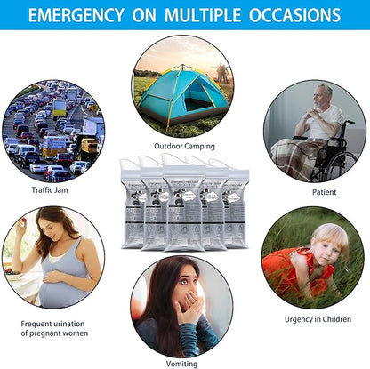 Emergency Portable Urine Bag, 8 pcs Travel Urinal Bag, Disposable Urine Bag Used for Emergency Situations for Traffic Jams, Vomiting, Camping. Unisex Urinal Bag